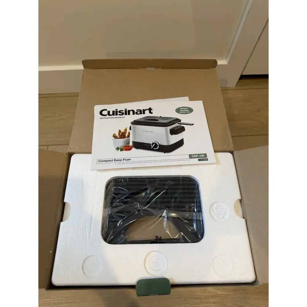 Cuisinart CDF-100 Compact Deep Fryer- Brushed Stainless Steel | Brand New